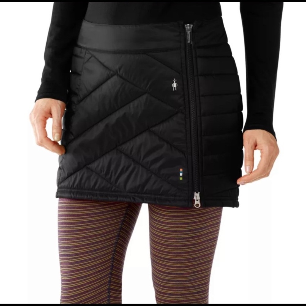 Smartwool smartloft 120 skirt medium black quilted mini puffer skirt side zip